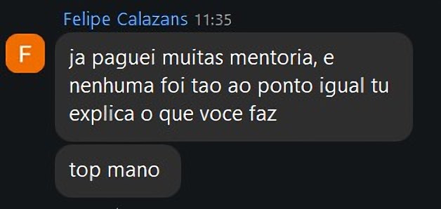 Felipe: nenhuma mentoria foi tão direta