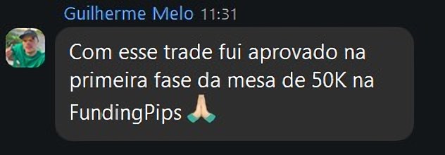 Guilherme: aprovado na primeira fase da mesa de 50K